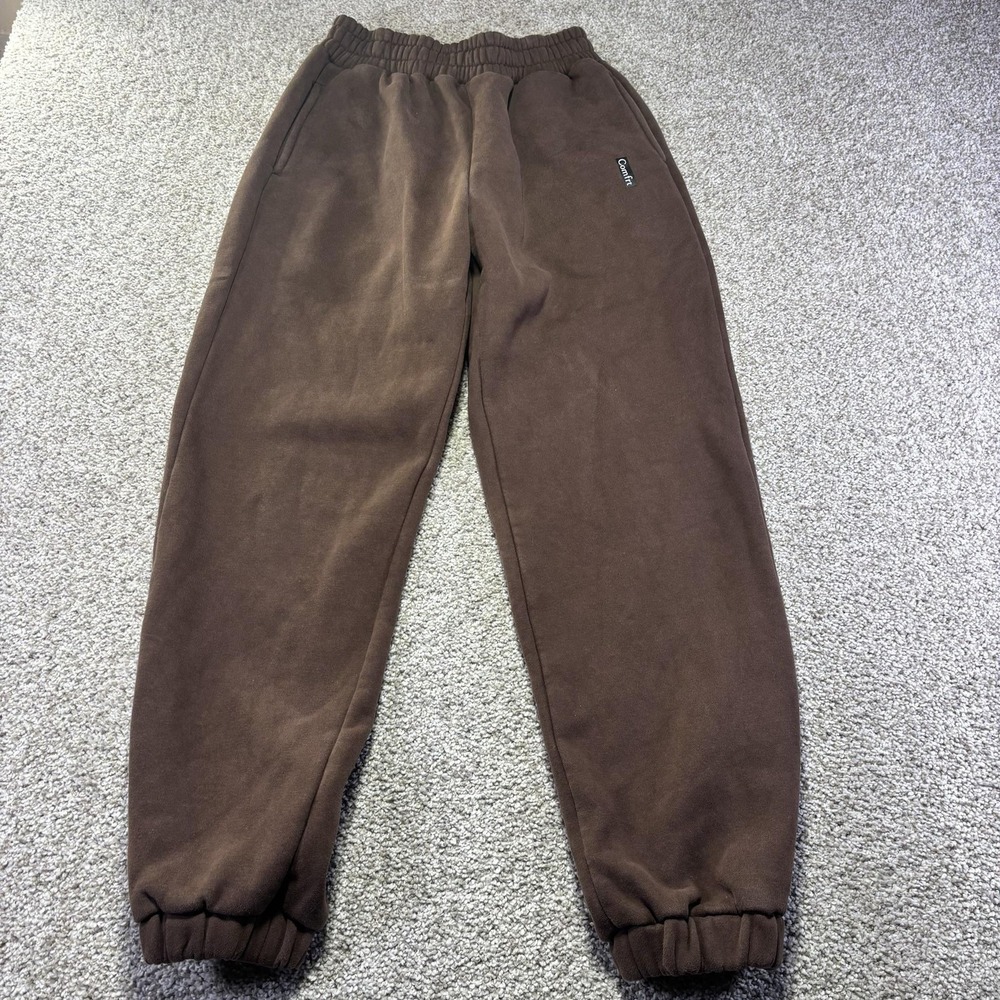 Comfrt Sweatpants Mens XS Brown Fleece Jogger Pants Elastic Waist Pockets